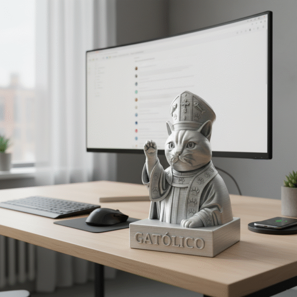 Busto de un católico - lindo gato religioso - Image 3