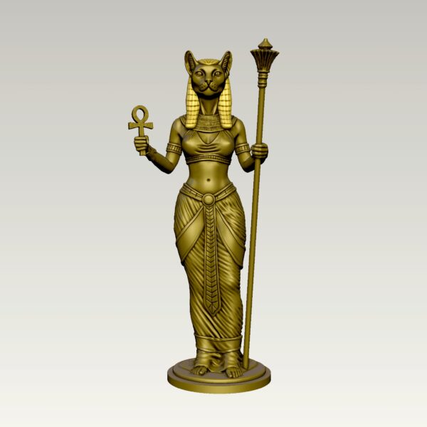Estatua de la diosa egipcia Bastet modelo 3D STL - Image 6