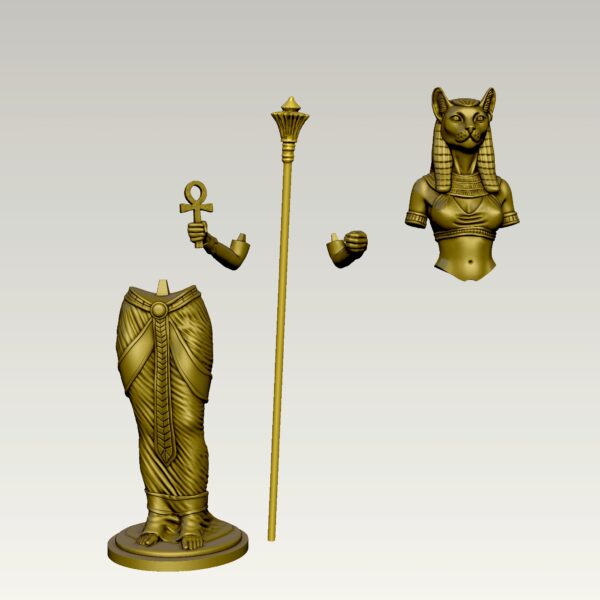 Estatua de la diosa egipcia Bastet modelo 3D STL - Image 3