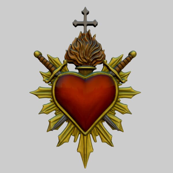 Adorno de pared de corazón atravesado por dos espadas - Image 4