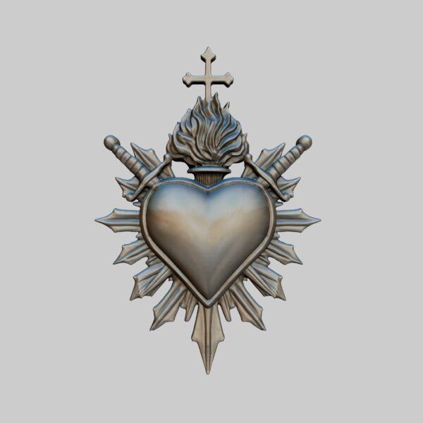 Adorno de pared de corazón atravesado por dos espadas - Image 7
