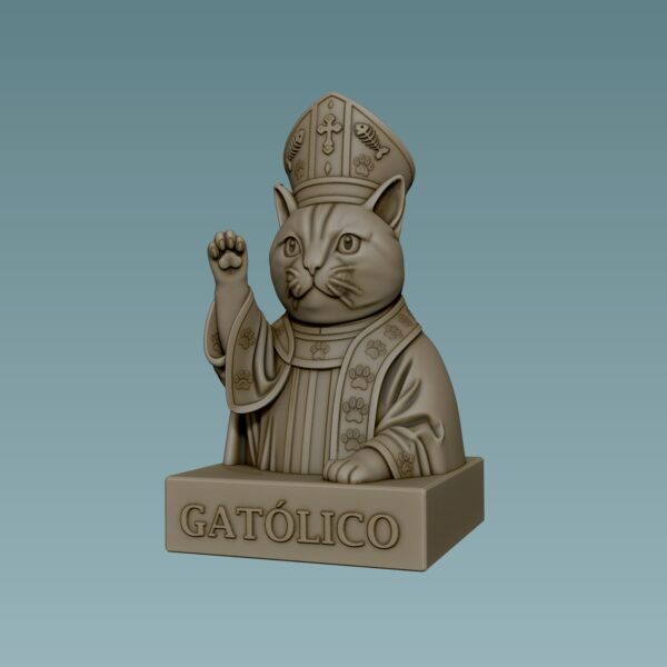 Busto de un católico - lindo gato religioso - Image 10