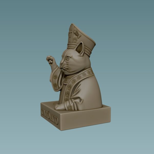Busto de un católico - lindo gato religioso - Image 9