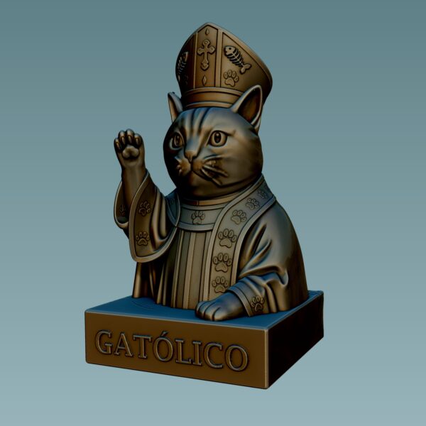 Busto de un católico - lindo gato religioso - Image 6