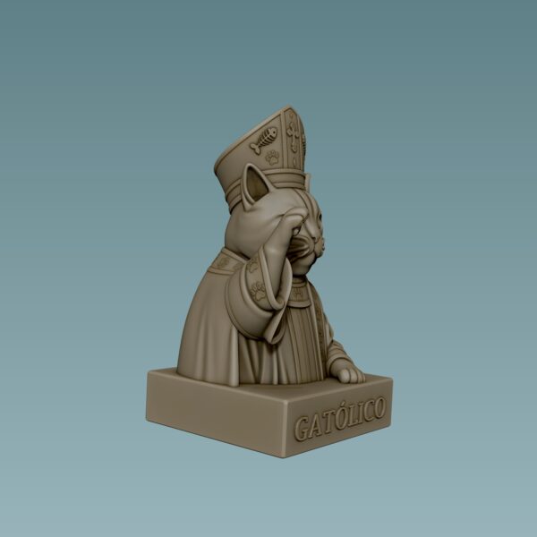 Busto de un católico - lindo gato religioso - Image 8