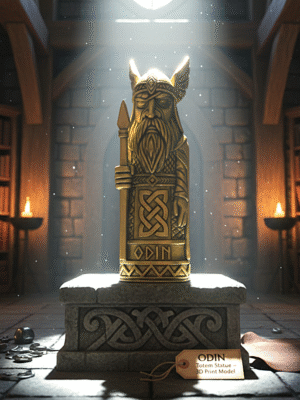 Estatua de estilo tótem de Odín