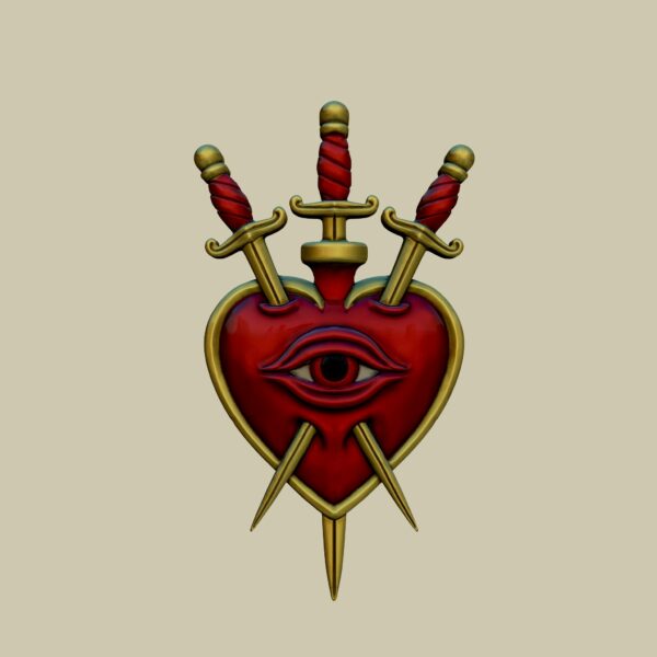 sagrado corazón, tres de espadas, gotico. - Image 3