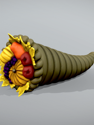 3D paintable Cornucopia
