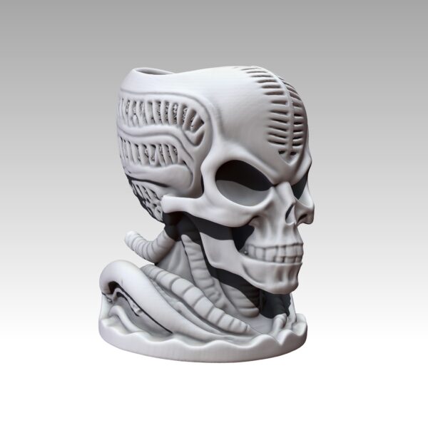 Maceta de cactus con forma de calavera alienígena - Image 6