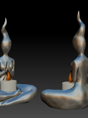 Candelabro LED Llama meditativa porta velas led