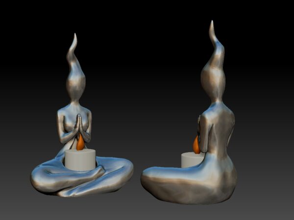 Candelabro LED Llama meditativa porta velas led