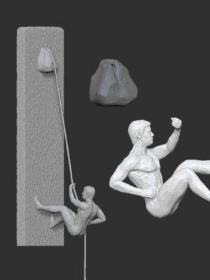 Adorno colgante de pared con estatua de escalador modelo 1
