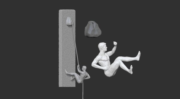 Adorno colgante de pared con estatua de escalador modelo 1