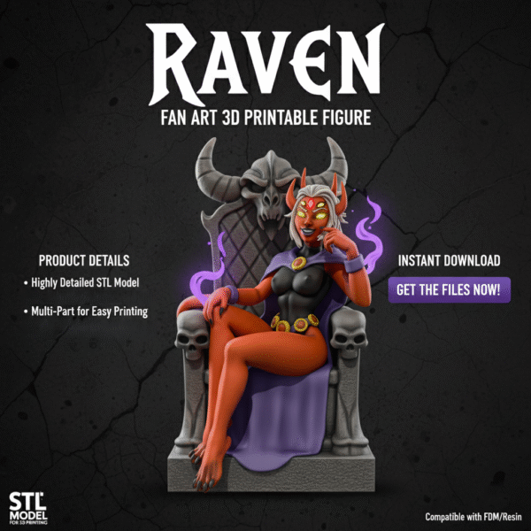 Figura de la Reina Demonio Cuervo para impresión 3D