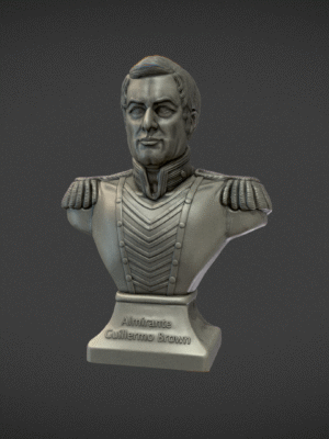 Almirante Guillermo Brown Busto para impresión 3D