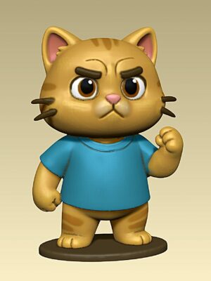 Lindo juguete de figura de gatito enojado