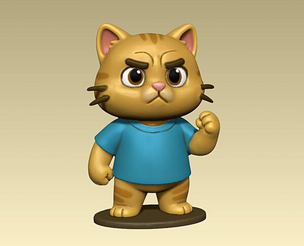 Lindo juguete de figura de gatito enojado