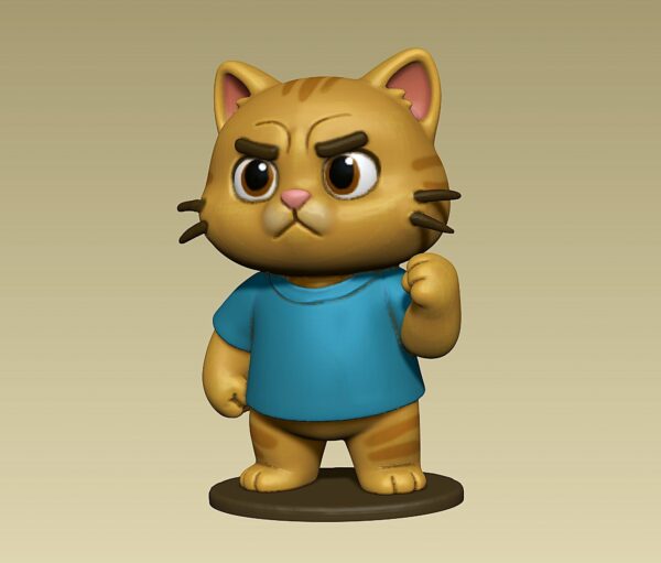 Lindo juguete de figura de gatito enojado - Image 3