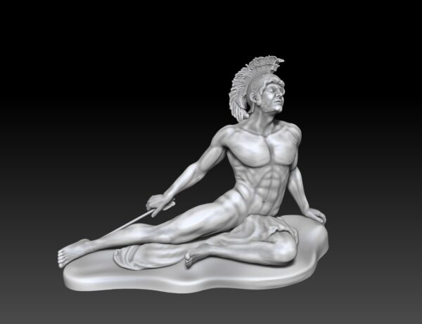 Aquiles Herido en el talon estatua clasica STL