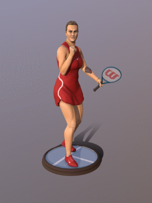 Fan art de Aryna Sabalenka, modelo 3D para impresión 3D.