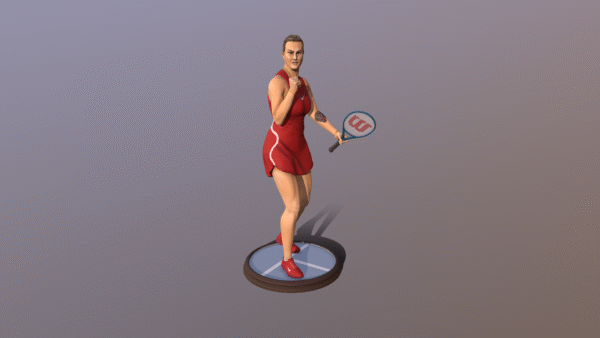 Fan art de Aryna Sabalenka, modelo 3D para impresión 3D.