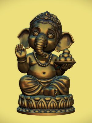 Linda estatua del bebé Ganesha v2