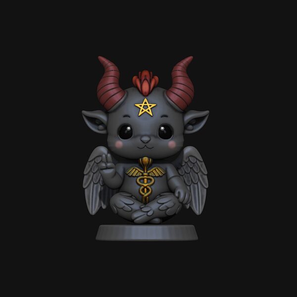 Adorable figurilla estilo Chibi de Baphomet para impresión 3D - Image 7