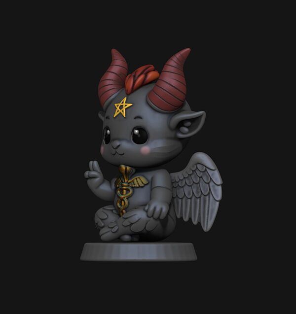 Adorable figurilla estilo Chibi de Baphomet para impresión 3D - Image 6