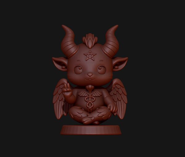 Adorable figurilla estilo Chibi de Baphomet para impresión 3D - Image 2