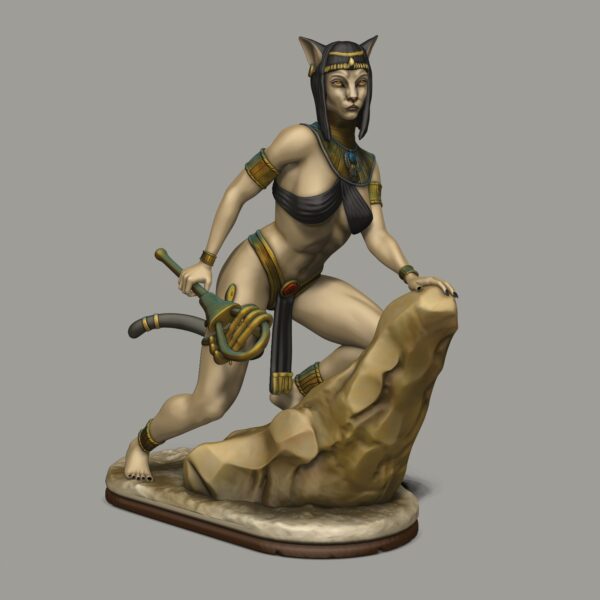 Estatua de la diosa Bastet para impresión 3D - Image 3