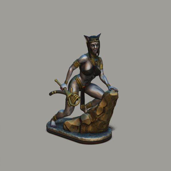 Estatua de la diosa Bastet para impresión 3D - Image 11
