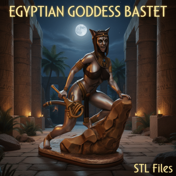Estatua de la diosa Bastet para impresión 3D