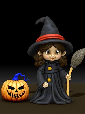 Bonita mini figura coleccionable de bruja