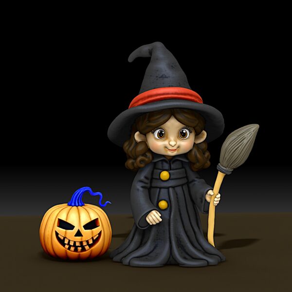 Bonita mini figura coleccionable de bruja