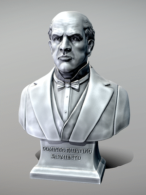 Domingo Faustino Sarmiento Busto 3D