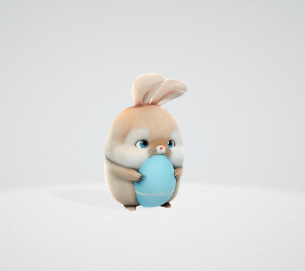 Conejito de Pascua gordo y lindo con un huevo - Image 4