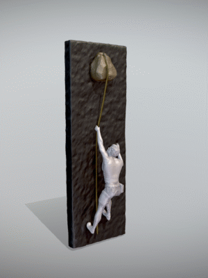 Adorno de pared con estatua de escalador, modelo 3
