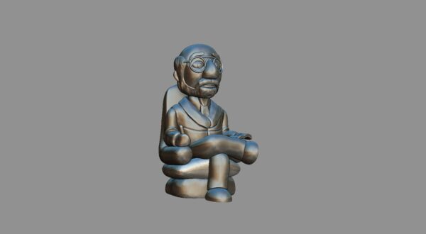 Figura de Sigmund Freud en estilo de dibujos animados, modelo de impresión 3D - Image 3