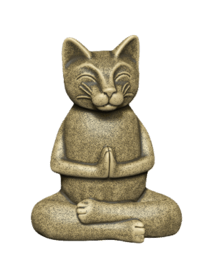 Gato Meditando escultura deco yoga