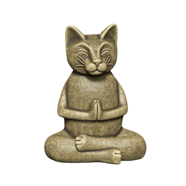 Gato Meditando escultura deco yoga