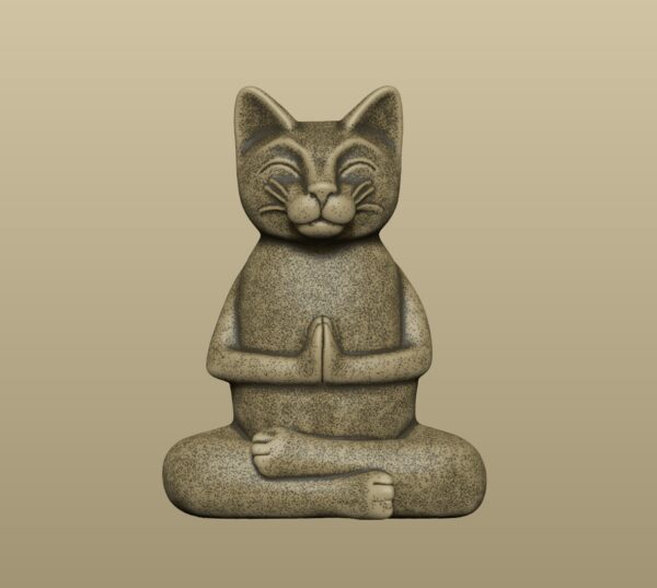 Gato Meditando escultura deco yoga - Image 6