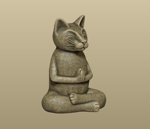 Gato Meditando escultura deco yoga - Image 4