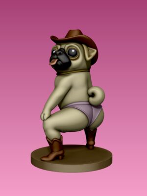 Figura decorativa de perro pug Hot Pug