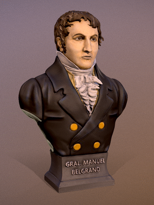 Jose Manuel Belgrano busto para impresion 3D