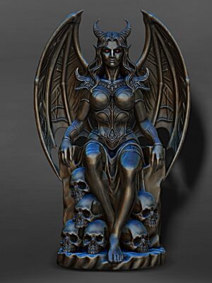 Lilith en su trono, escultura de monstruo súcubo