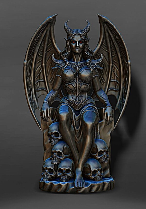 Lilith en su trono, escultura de monstruo súcubo