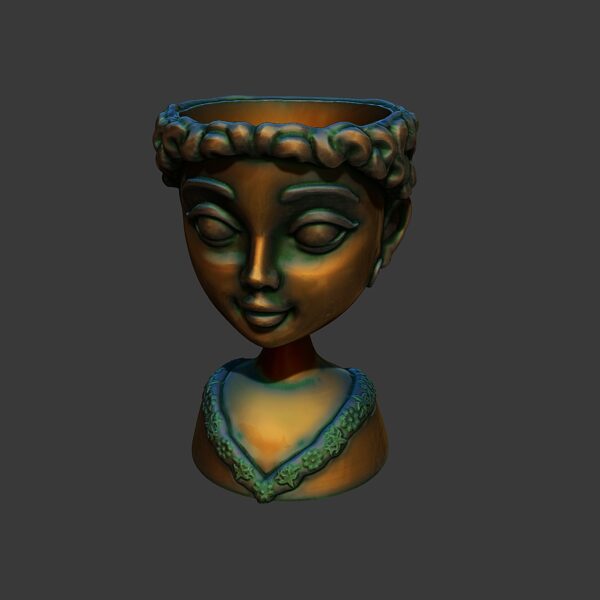 Maceta de cactus con forma de busto de muñeca - Image 6
