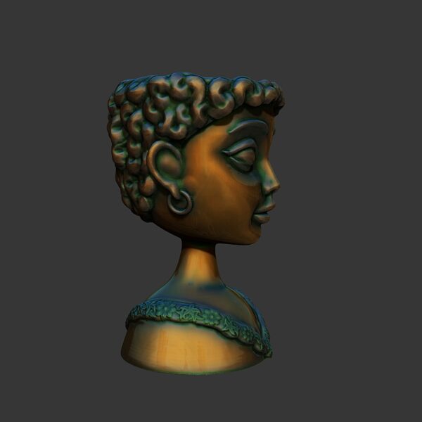 Maceta de cactus con forma de busto de muñeca - Image 5
