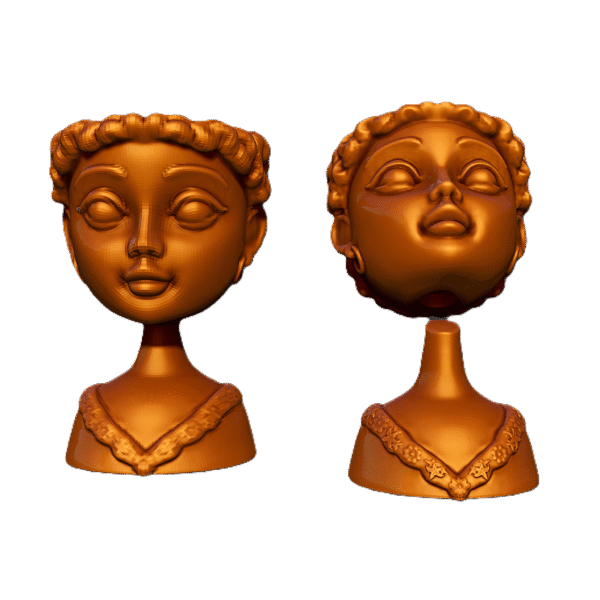 Maceta de cactus con forma de busto de muñeca - Image 2