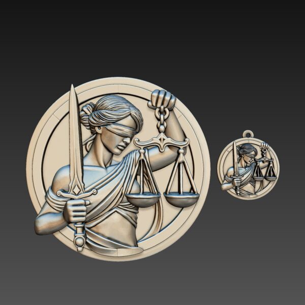 Relieve colgante y decoración de pared imprimible de Themis Justice - Image 6